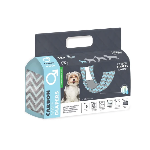 M-Pets Carbonlu Diapers Erkek Köpekler İçin Külot (S) 18Li 10173999 ürün görseli 1