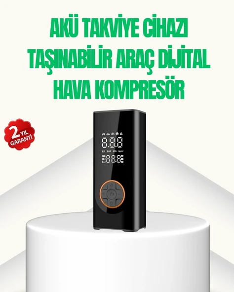 Akü Takviye Cihazı Jump Starter Ve Dijital Hava Kompresörü ürün görseli 1