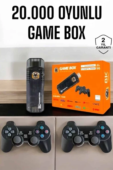 20.000 Oyunlu Premium Model Oyun Konsolu 8k Android Tv Hd Game Stick ürün görseli 1