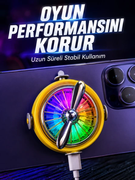 Telefon İçin Rgb Led Manyetik Soğutma Fanı ürün görseli 1