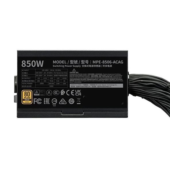 Cooler Master 850W 80+ Gold PCIe Gen 5.0 - Resim 2