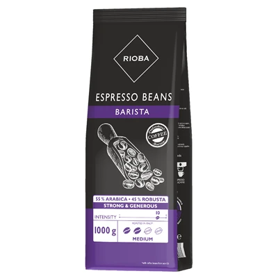 RIOBA Çekirdek Kahve 1 Kg %55Arabica %45Robusta Silver (4'li Paket) ürün görseli 1