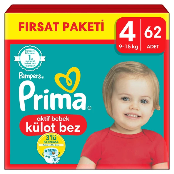 Prima Bebek Bezi Külot Bez 4 Numara 62 Adet Fırsat Paketi (6'li Paket) ürün görseli 1