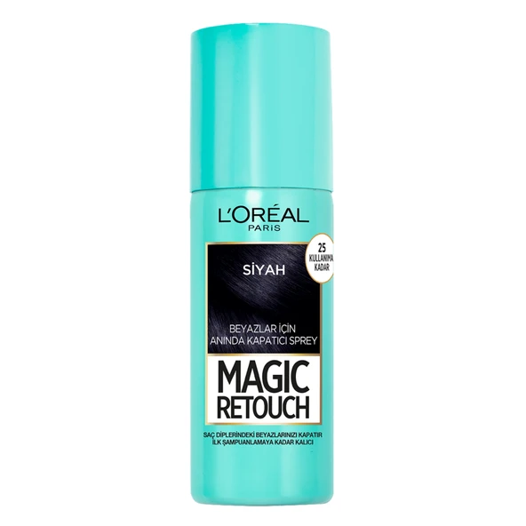 L'Oréal Paris Magic Retouch Beyaz Dipleri Kapatıcı Sprey - Siyah (8'li Paket) ürün görseli 1