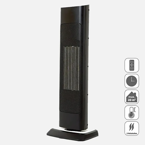 Voltomat 2000W Termostatlı Kule Tipi Seramik Fanlı Isıtıcı ürün görseli 1