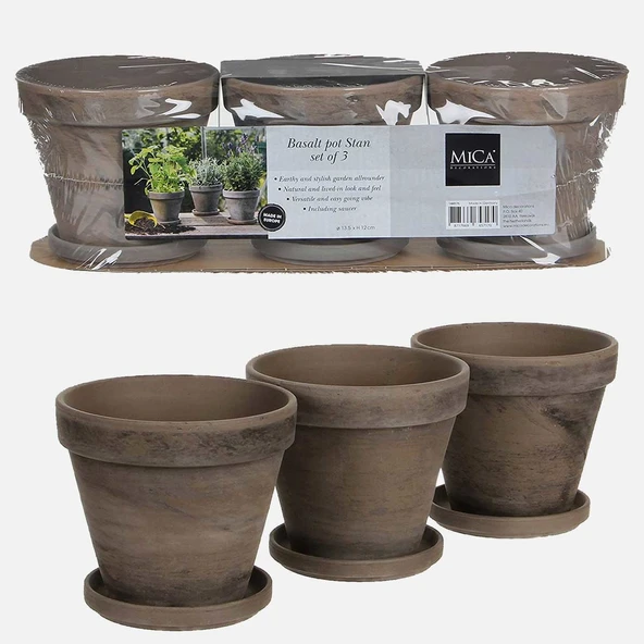 Stan 3'lü Set Terra Saksı (6'li Paket) ürün görseli 1