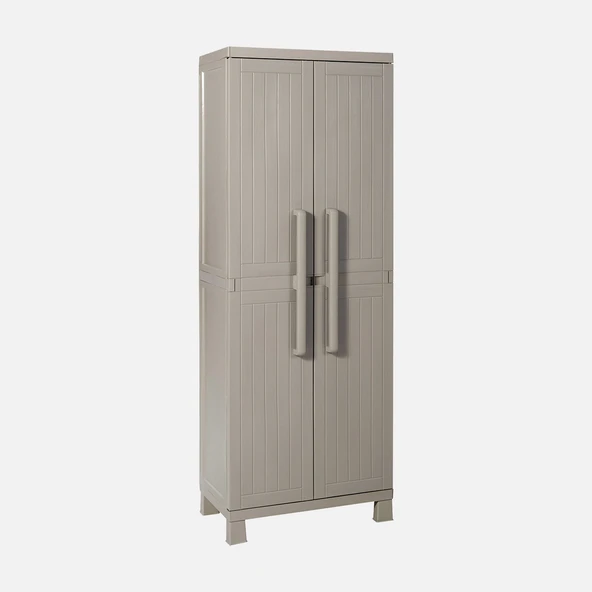 Toomax Wood Midi 4 Raflı Plastik Dolap Taş Gri ürün görseli 1