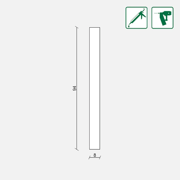Ham MDF Duvar Kaplama Çıtası 1180x94x8mm 6 Parça (4'li Paket) ürün görseli 1