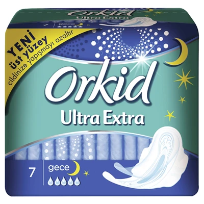 Orkid Hijyenik Ped Ultra Kanatlı Gece 6Lı (7'li Paket) ürün görseli 1