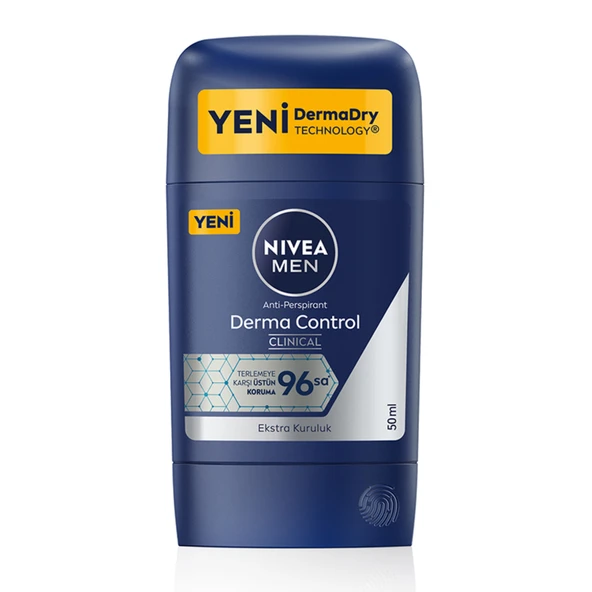 NIVEA MEN Erkek Stick Deodorant Derma Control Clinical 50 ml (6'li Paket) ürün görseli 1