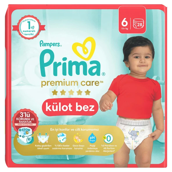 Prima Premium Care Külot Bez 6 Beden 13-19 Kg 28 Adet (4'li Paket) ürün görseli 1