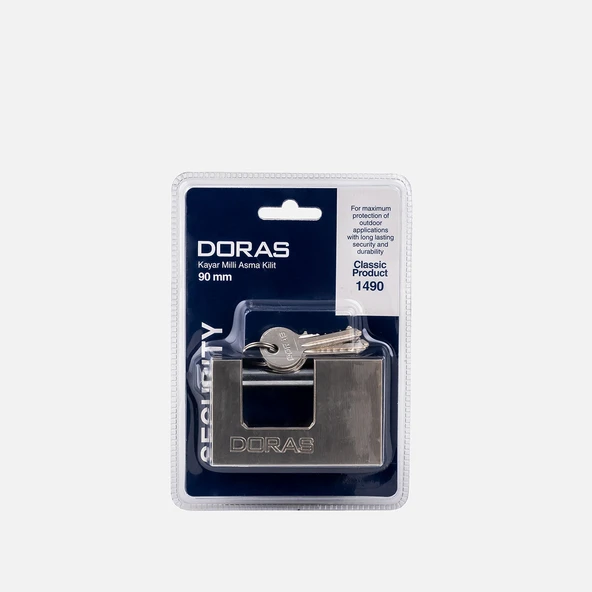 Doras 90mm Döküm Asma Kilit Saten-Kayar Milli (4'li Paket) ürün görseli 1