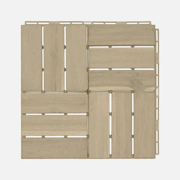 Akasya Ahşap Yer Döşemesi Bej 5 Adet 30*30*2 cm (8'li Paket) ürün görseli 1