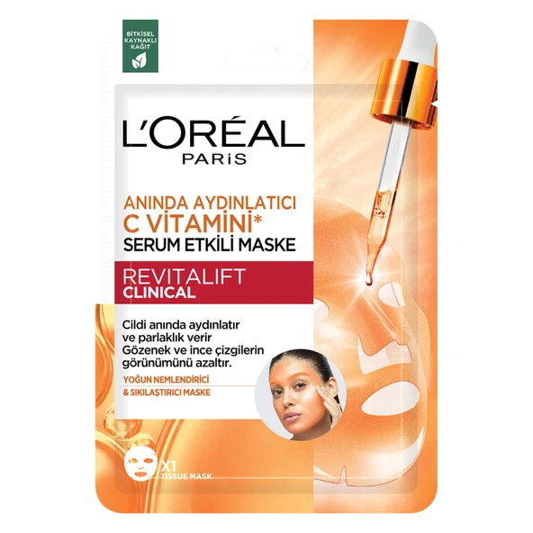 L'Oréal Paris Anında Aydınlatıcı C Vitamini Serum Maske 26 G (8'li Paket) ürün görseli 1