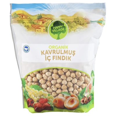HAPPY VILLAGE Organik Kavrulmuş Fındık 1 Kg (2'li Paket) ürün görseli 1