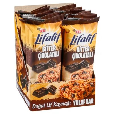 ETİ Lifalif Yulaf Bar 35G Bitter Çikolata (8'li Paket) ürün görseli 1