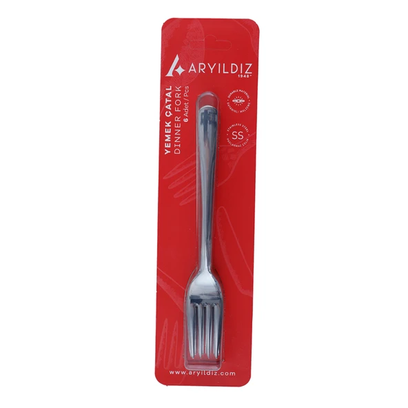 Aryıldız Krm Deniz Vakumlu Yemek Çatal 6'lı (5'li Paket) ürün görseli 1