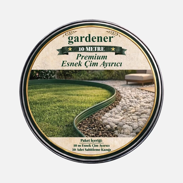 Gardener Kazıklı Çim Ayırıcı 7,5cm x 10 Metre Yeşil (2'li Paket) ürün görseli 1