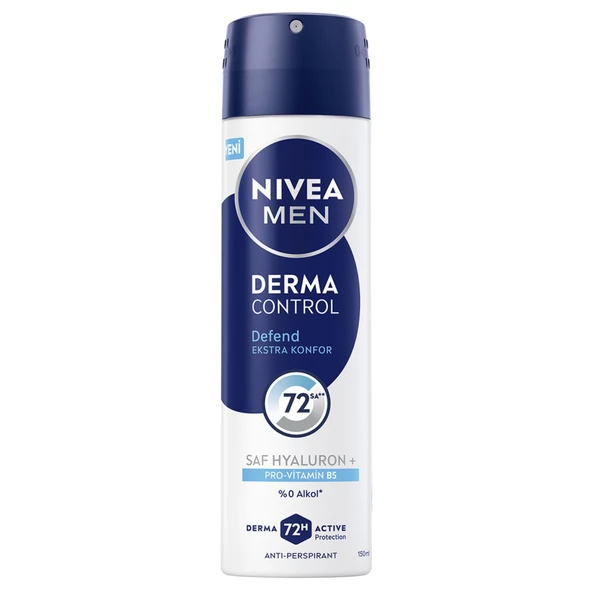NIVEA MEN Erkek Sprey Deodorant Derma Control Defend Tahriş Karşıtı 150  Ml (7'li Paket) ürün görseli 1