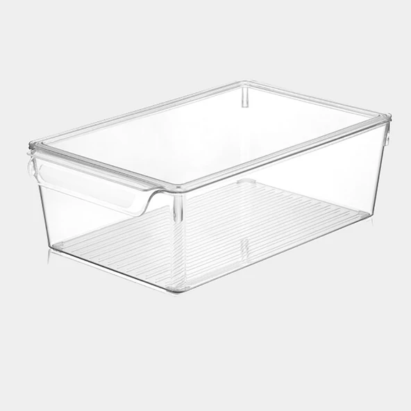 Dünya Plastik Şeffaf Buzdolabı Organizer Kapaklı 20x32,5x10cm (7'li Paket) ürün görseli 1