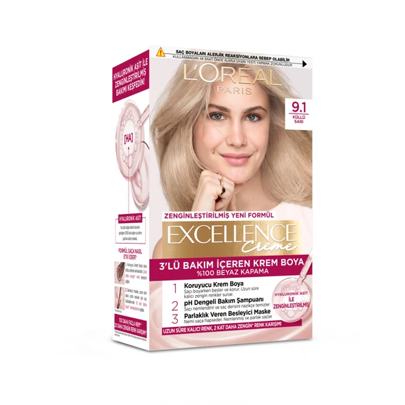 Excellence Creme 9.1 Sarı Küllü Saç Boyası 192 Ml (6'li Paket) ürün görseli 1