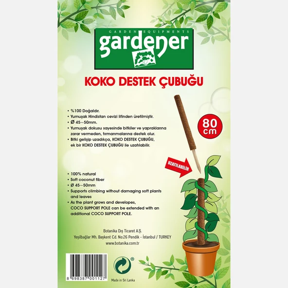 Gardener Koko Sarmaşık Çubuğu  80CM (6'li Paket) ürün görseli 1