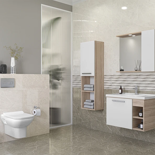 Çanakkale Seramik Alegra Karo Gri 30 x 60 cm 1,80 m2 (3'li Paket) ürün görseli 1