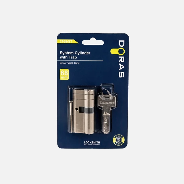 Doras Pirinç Bilyalı Barel 68mm Saten-Çift Tuzaklı (4'li Paket) ürün görseli 1