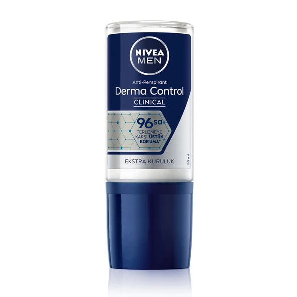 NIVEA MEN Roll-on deodorant Derma Control Clinical 96 saat Anti-perspirant  50 Ml (4'li Paket) ürün görseli 1