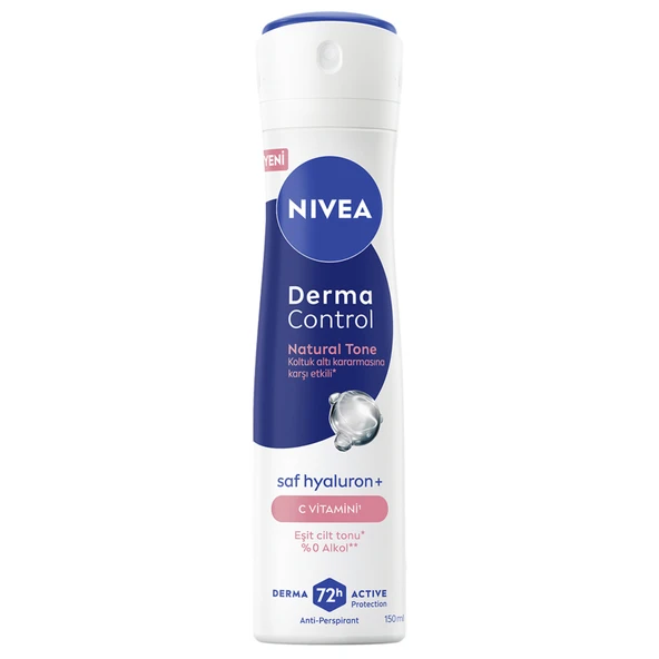 NIVEA Kadın Sprey Deodorant Derma Control Natural Tone Koltuk Altı Kararmasına Karşı 150 Ml (5'li Paket) ürün görseli 1