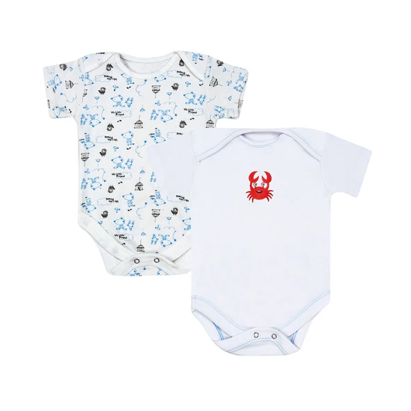 Kardelen Bebe 2'li Kısa Kol Body Erkek 3-6 Ay (8'li Paket) ürün görseli 1