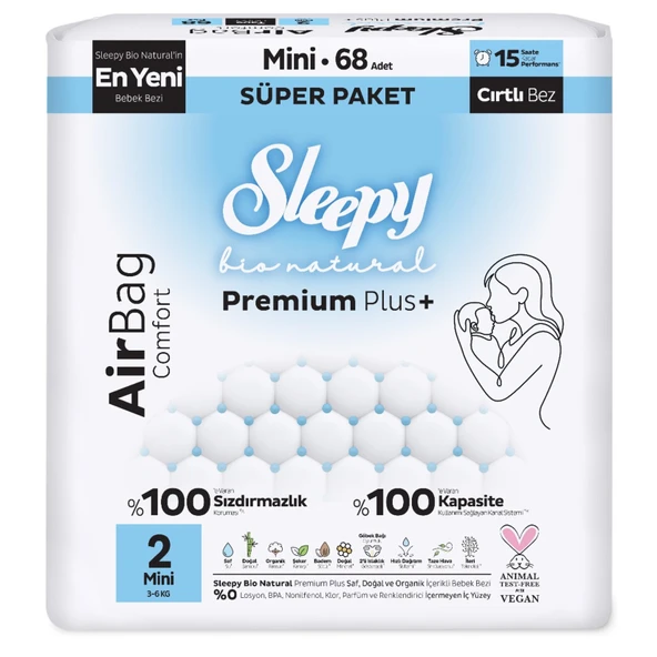 Sleepy Bio Natural Airbag No 2 Mini 68'li (4'li Paket) ürün görseli 1