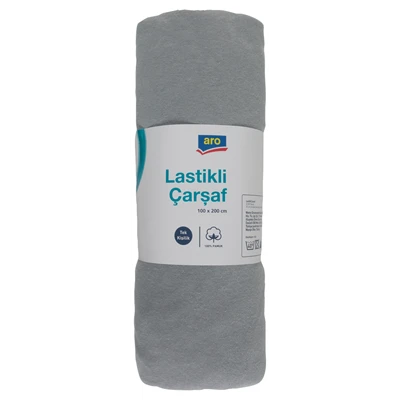 aro Lastikli Çarşaf Tek Kişilik 100*200Cm Gri&Antrasit (8'li Paket) ürün görseli 1