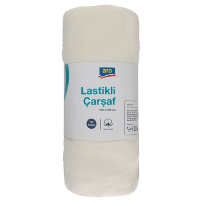 aro Lastikli Çarşaf Tek Kişilik 100*200Cm Beyaz (8'li Paket) ürün görseli 1