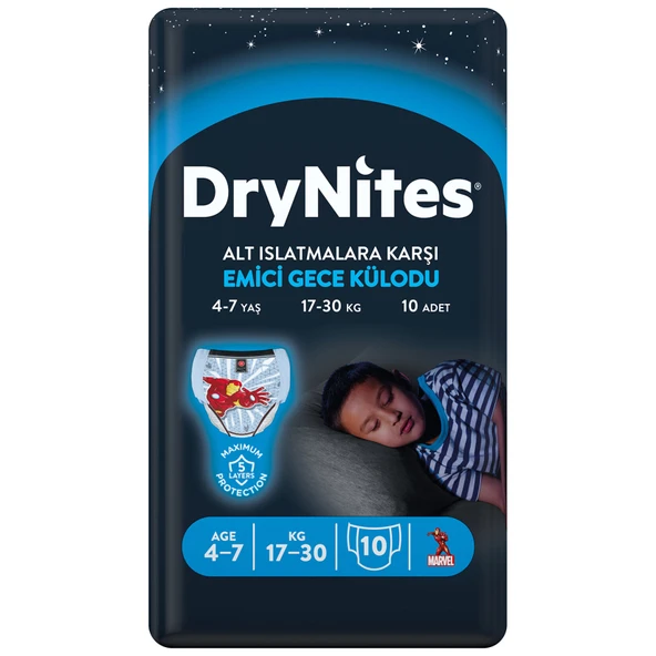 Huggıes Drynıtes Gece Kulodu Erkek 4-7 Yas 17-30 Kg 10'Lu (6'li Paket) ürün görseli 1