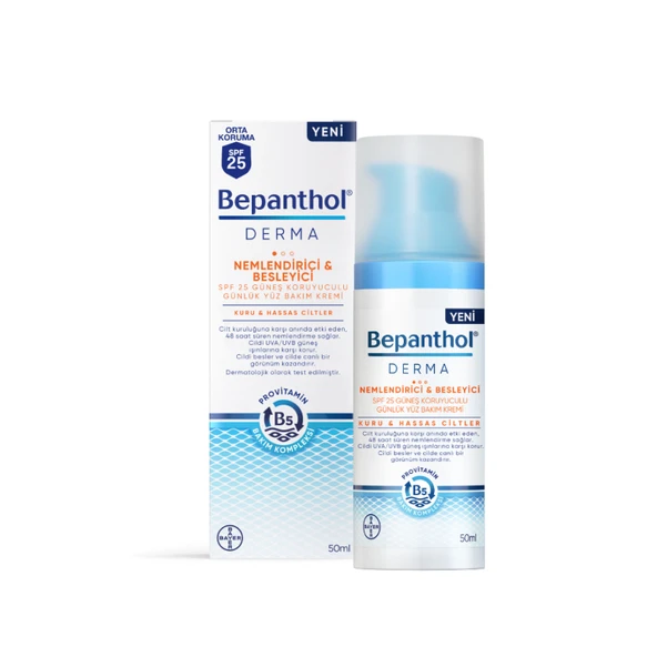 Bepanthol Derma Nemlendirici Besleyici Spf25 Yüz Bakım Kremi 50 Ml (2'li Paket) ürün görseli 1