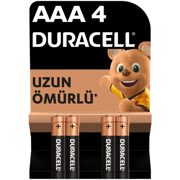 Duracell Alkalin AAA İnce Kalem Pil, 1,5V (LR03 / MN2400), 4’lü Paket (8'li Paket) ürün görseli 1