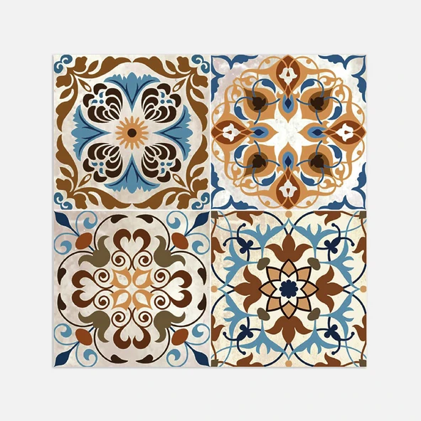 Tink Fas Desenli Çok Renkli Zemin PVC Karo 30 x 30 cm (7'li Paket) ürün görseli 1