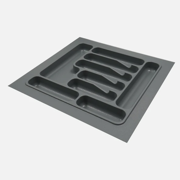 Kitchenox ABS Plastik 47x49 cm 9 Bölmeli Çekmece İçi Kaşıklık Gri (7'li Paket) ürün görseli 1