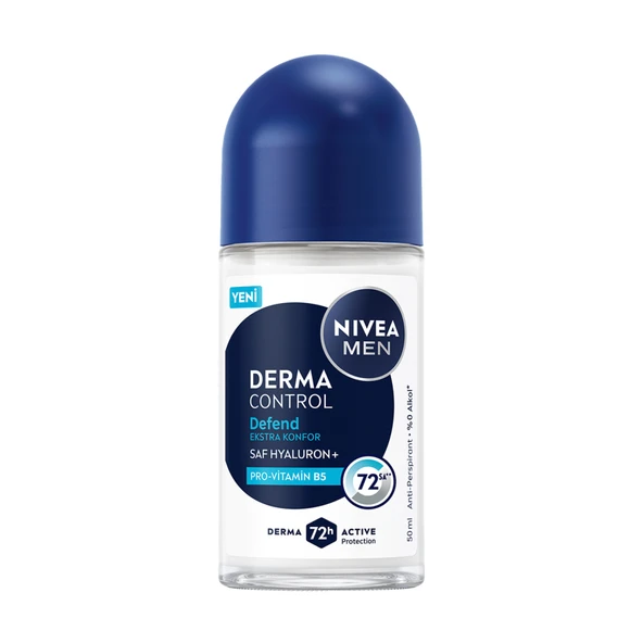 NIVEA MEN Erkek Roll-on Deodorant Derma Control Defend Tahriş Karşıtı 50 Ml (4'li Paket) ürün görseli 1
