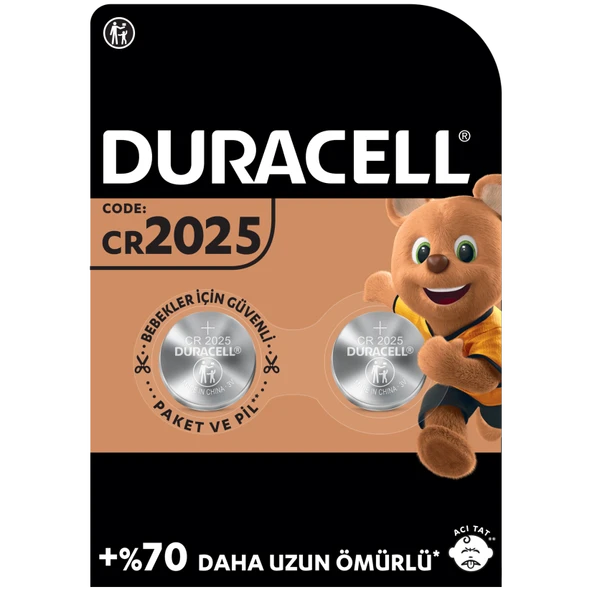 Duracell Özel 2025 Lityum Düğme Pil 3V (CR2025) 2’li Paket (8'li Paket) ürün görseli 1