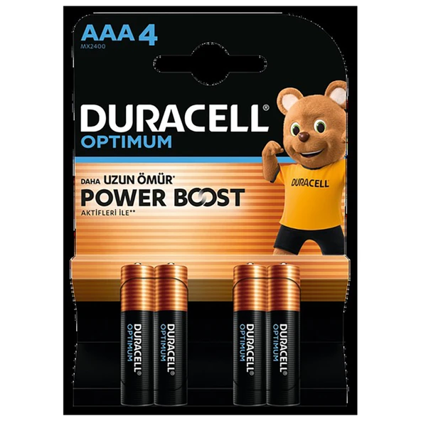 Duracell Optimum Powerboost AAA İnce Kalem Pil 4'lü (5'li Paket) ürün görseli 1