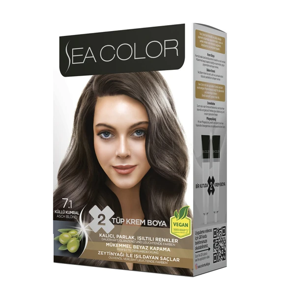 Sea Color Saç Boyası Seti 7.1 Küllü Kumral 185 Ml (7'li Paket) ürün görseli 1