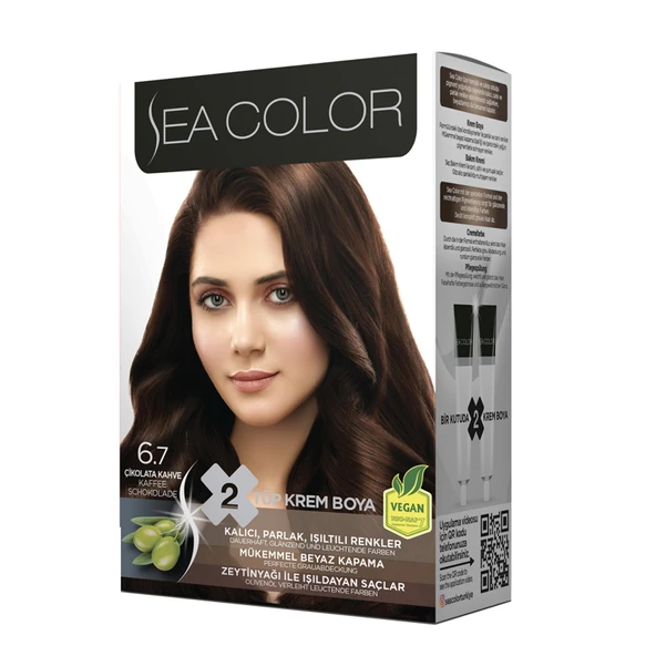 Sea Color Saç Boyası Seti 6.7 Çikolata Kahve 185 Ml (7'li Paket) ürün görseli 1
