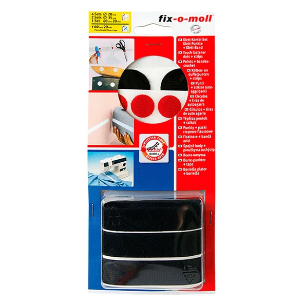 Fix-o-moll Cırtbant Kombi Set Siyah (5'li Paket) ürün görseli 1