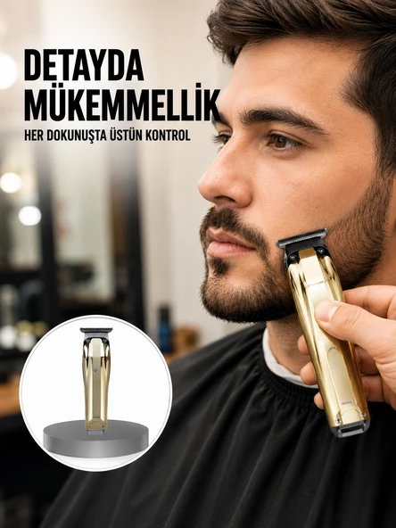 USB Şarjlı Saç Sakal Kesme Makinesi Hassas Detay Kesim İçin Yeni Nesil ürün görseli 1