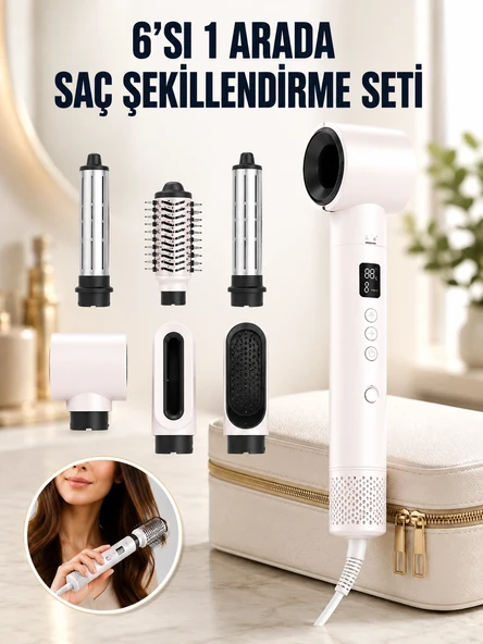 Negatif İyon Teknolojili 6-in-1 Profesyonel Saç Şekillendirici Yeni Nesil ürün görseli 1
