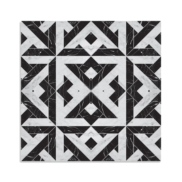 Tink Mermer Desenli Beyaz Duvar PVC Karo 30 x 30 cm (6'li Paket) ürün görseli 1