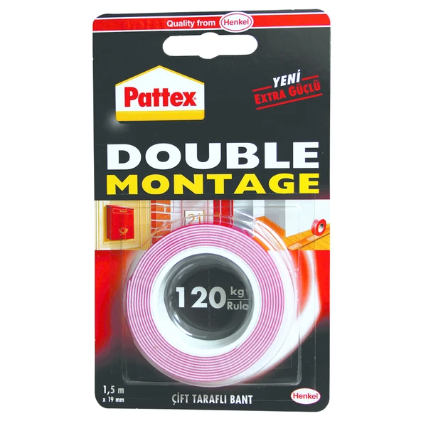 Pattex Double Montaj Bandı 120 kg 19 mm x 1.5 m (6'li Paket) ürün görseli 1