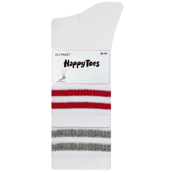 Happy Toes Yarım Soket Spor Çorap 2'li 36-40 (7'li Paket) ürün görseli 1
